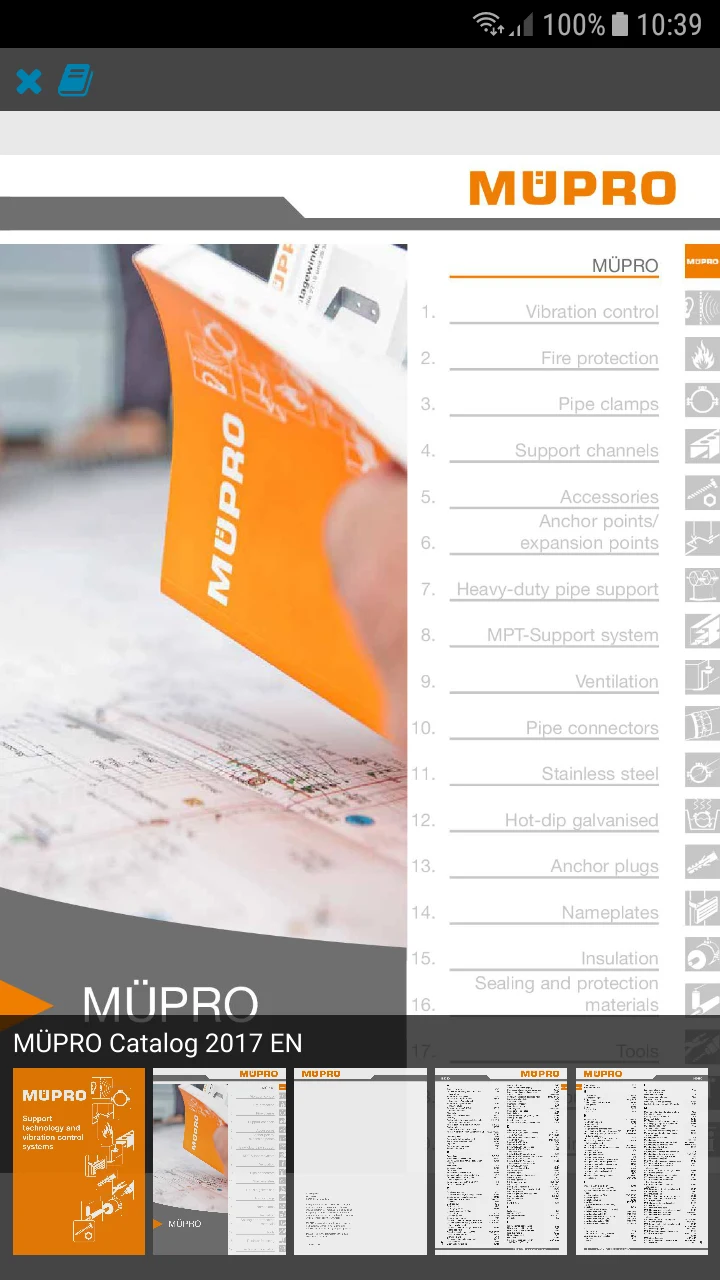 MÜPRO Catalogue App screenshot