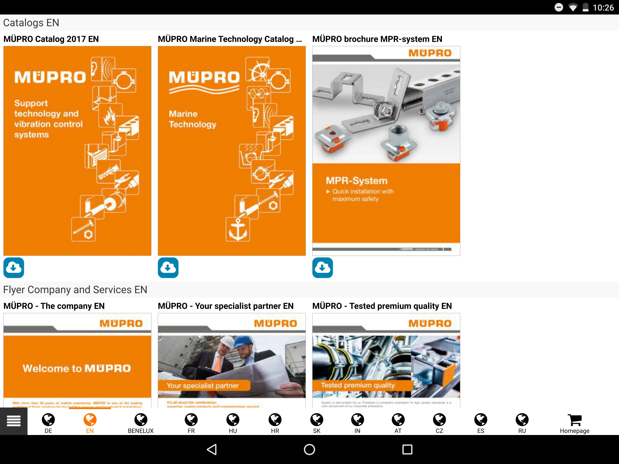 MÜPRO Catalogue App screenshot